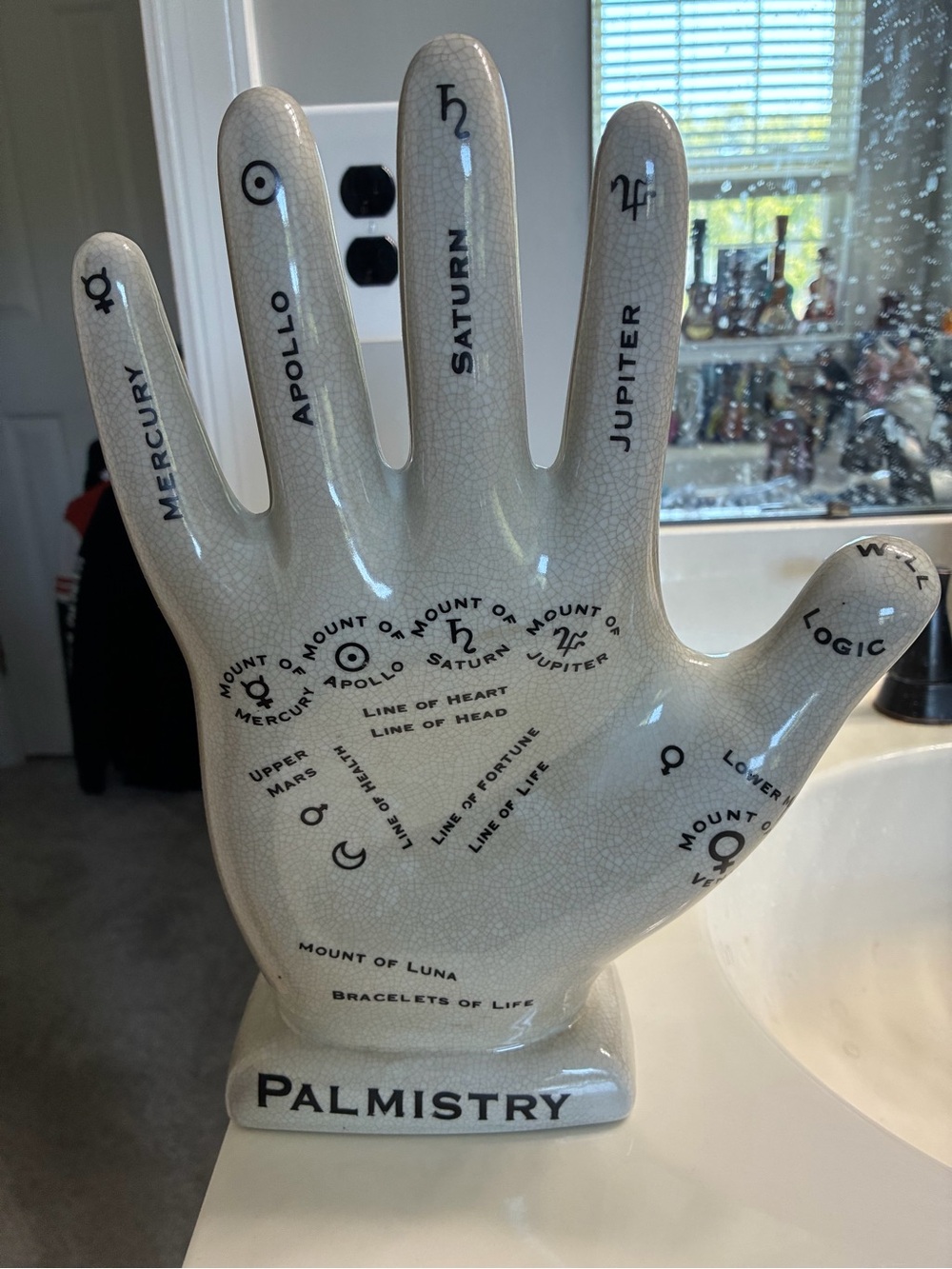 Palmistry Ceramic Hand Decor - Cream Palmistry Display